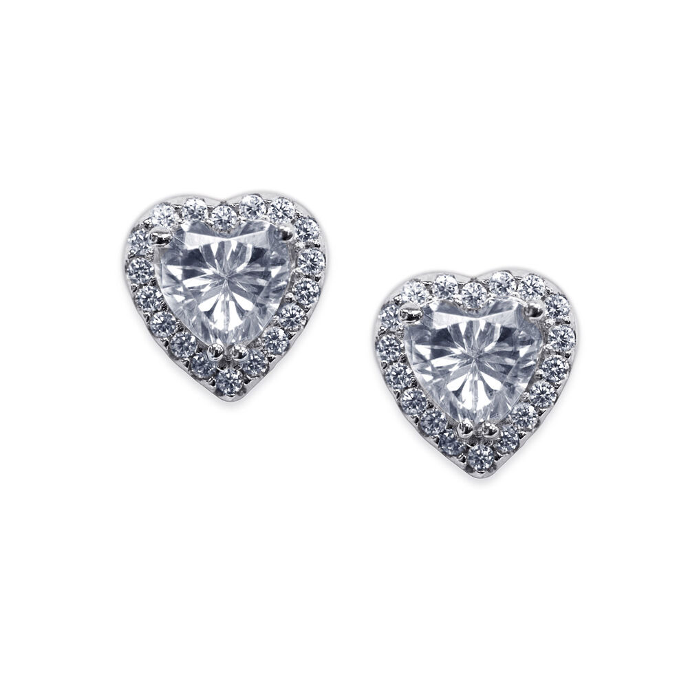 CARAT* London Sterling Silver Cora Heart Border Set Earrings image number 0