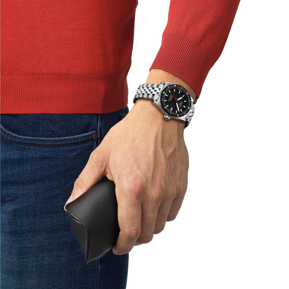 Tissot PR516 Powermatic 80 38mm Black Dial Steel Bracelet Watch image number 5