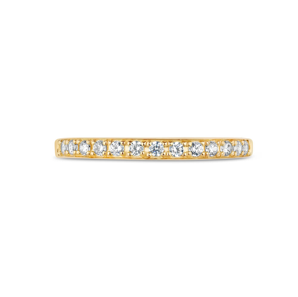 9ct Yellow Gold Pavé Set Cubic Zirconia Eternity Ring