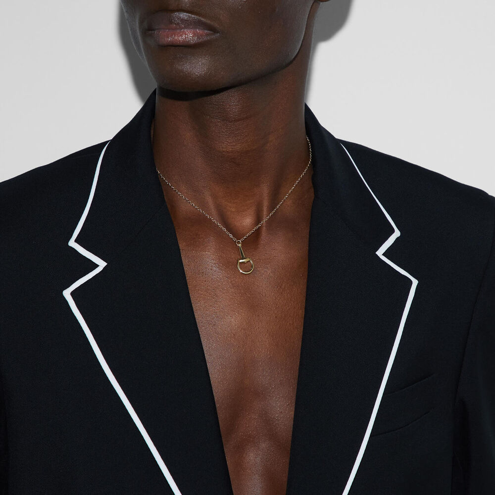 Gucci Horsebit 18k Yellow Gold Pendant Chain Necklace image number 3