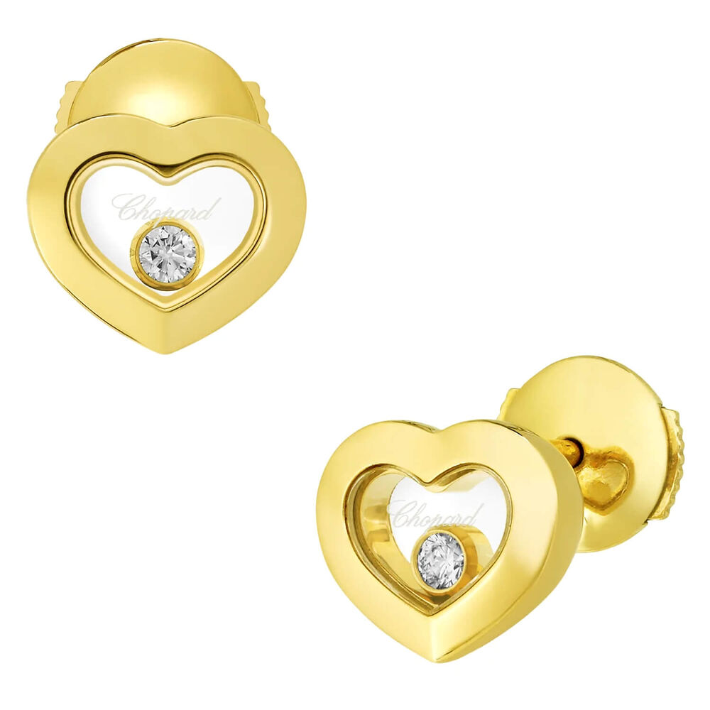 Chopard Happy Diamonds Icons Heart 18ct Yellow Gold 0.10ct Diamond Earrings image number 0