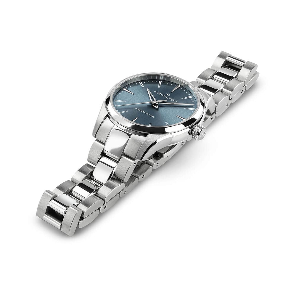Hamilton Jazzmaster Quartz 32mm Blue Dial Steel Bracelet Watch image number 3
