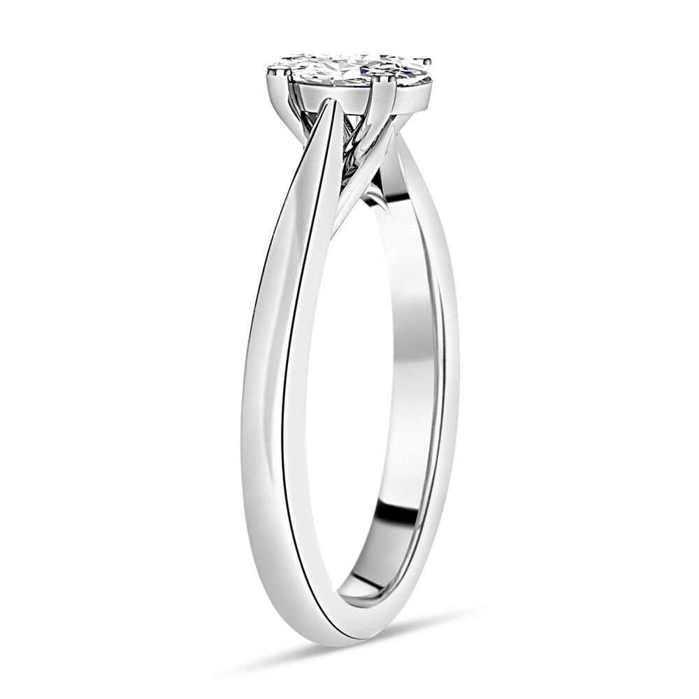 18ct White Gold 0.70ct Oval Diamond Orchid Setting Ring