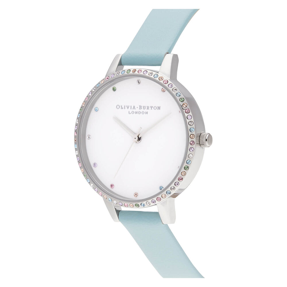 Olivia Burton Rainbow Bezel Turquoise & Silver Ladies Watch