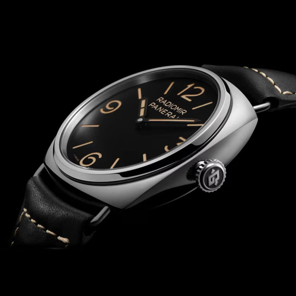 Panerai Radiomir Officine 45mm Black Matte Dial Leather Strap Watch image number 3