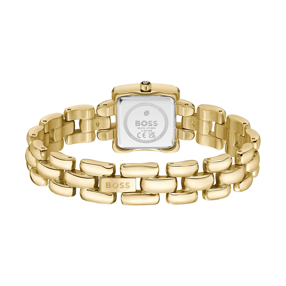 BOSS Violet 21mm Black Dial Gold Tone Steel Bracelet Watch