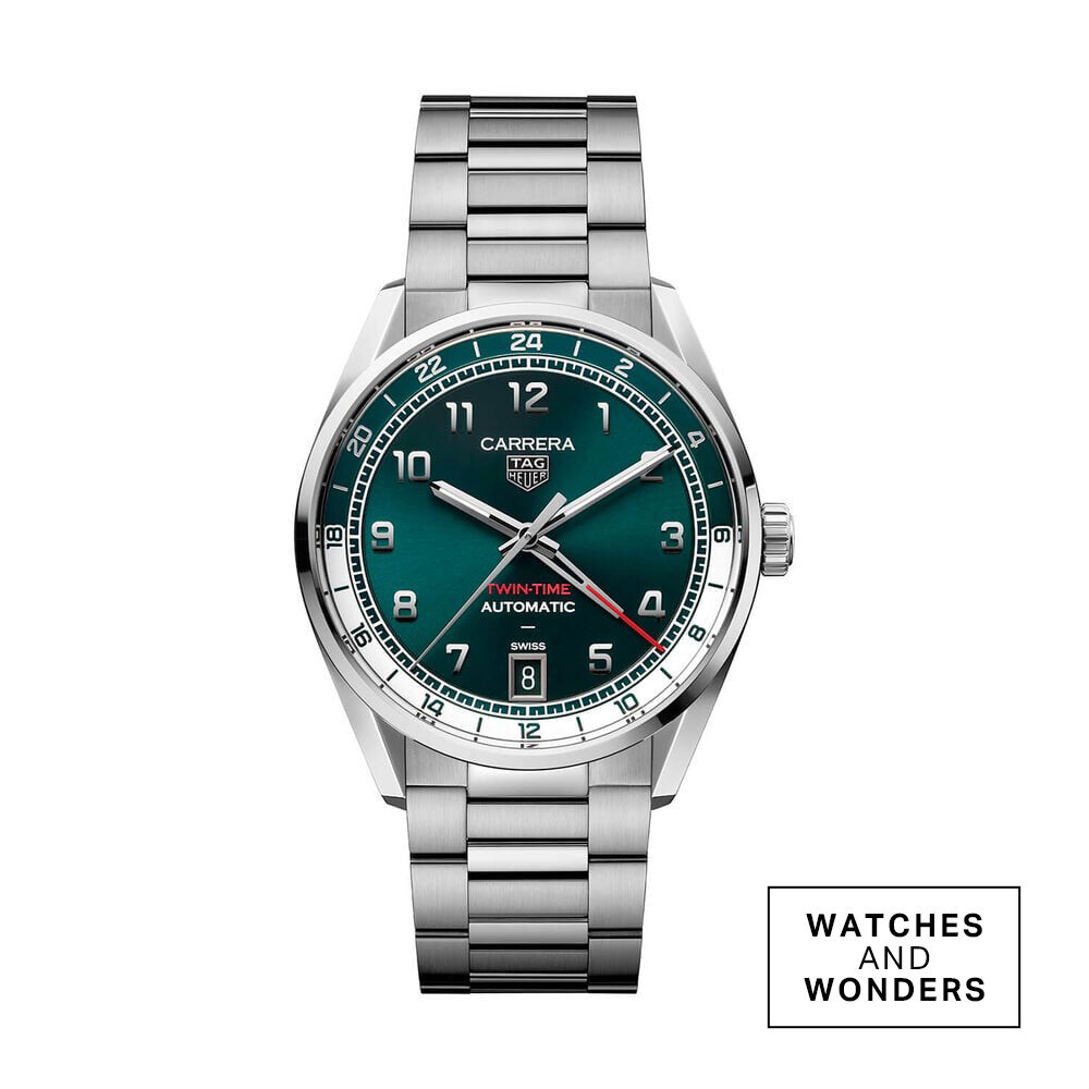 TAG Heuer Carrera Date 41mm Green Teal Dial Stainless Steel Bracelet Watch