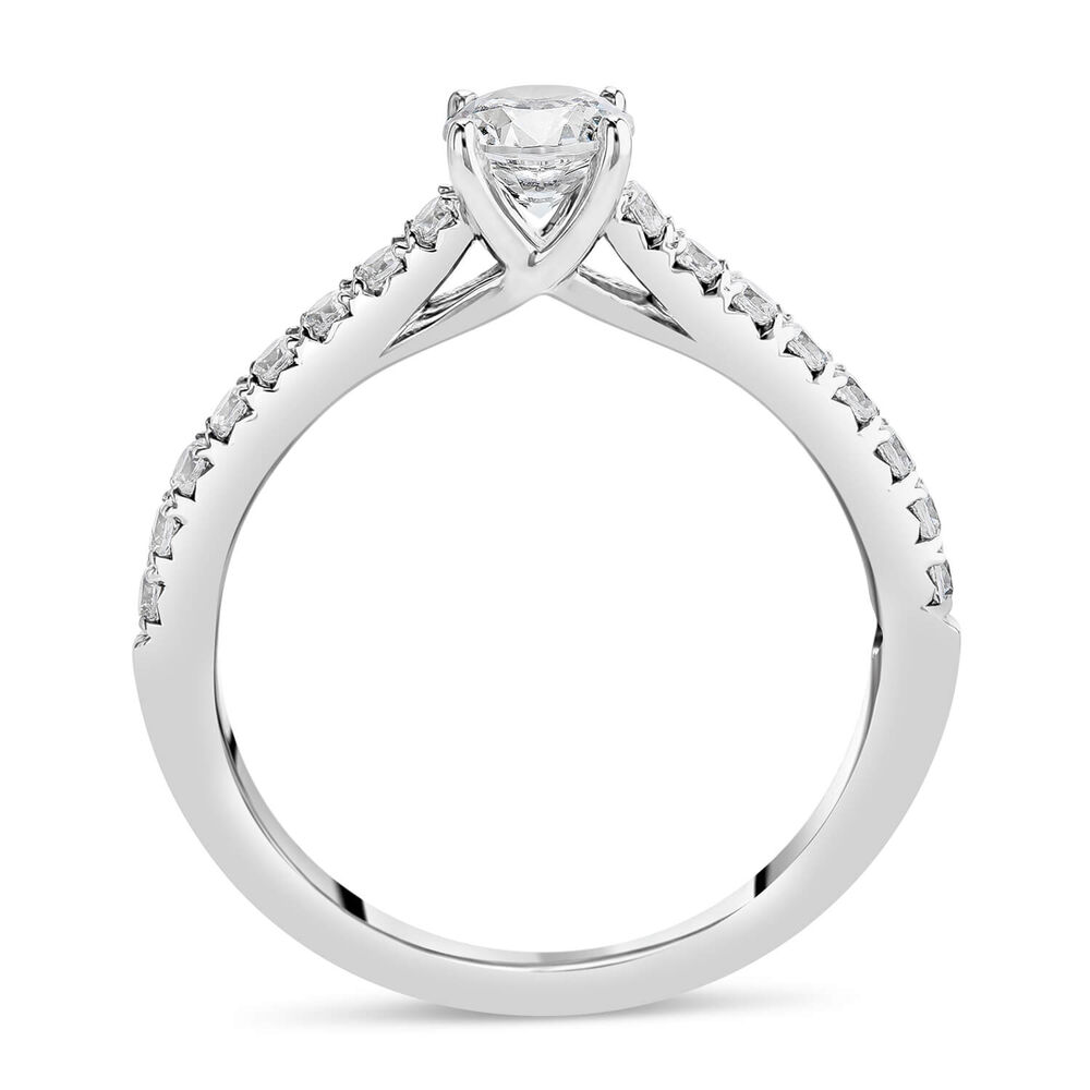Northern Star 18ct White Gold Solitaire with Shoulders 0.50 Carat Diamond Ring image number 3