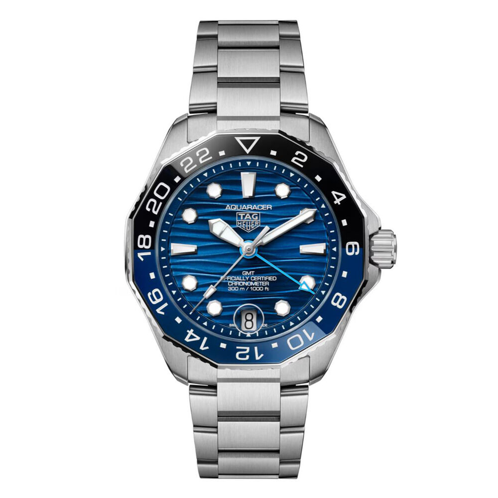 TAG Heuer Aquaracer Professional 300 GMT 42mm Blue Dial Steel Bracelet Watch image number 0
