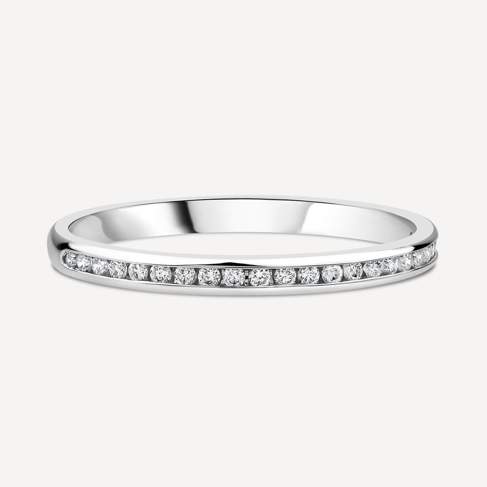 Born Platinum 0.10ct Lab Grown Diamond Channel Set Half Eternity Wedding Ring image number 2