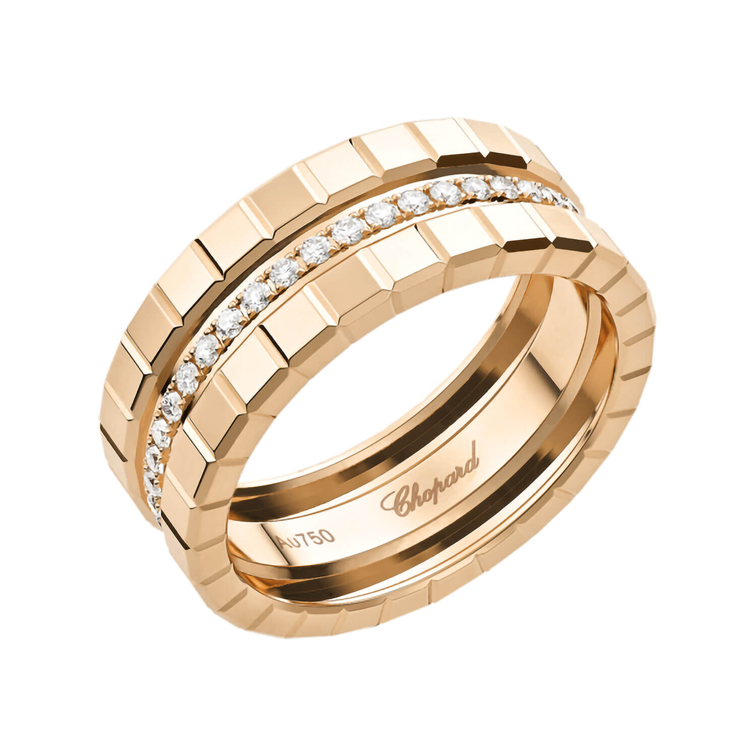 Chopard Ice Cube 18ct Rose Gold 0.30ct Diamond Ring