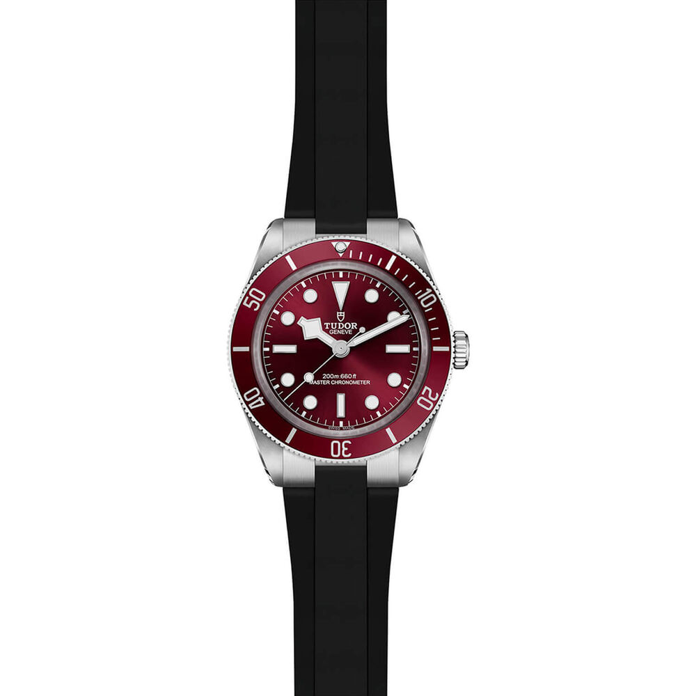 TUDOR Black Bay 58 39mm Burgundy Dial Black Rubber Strap Watch