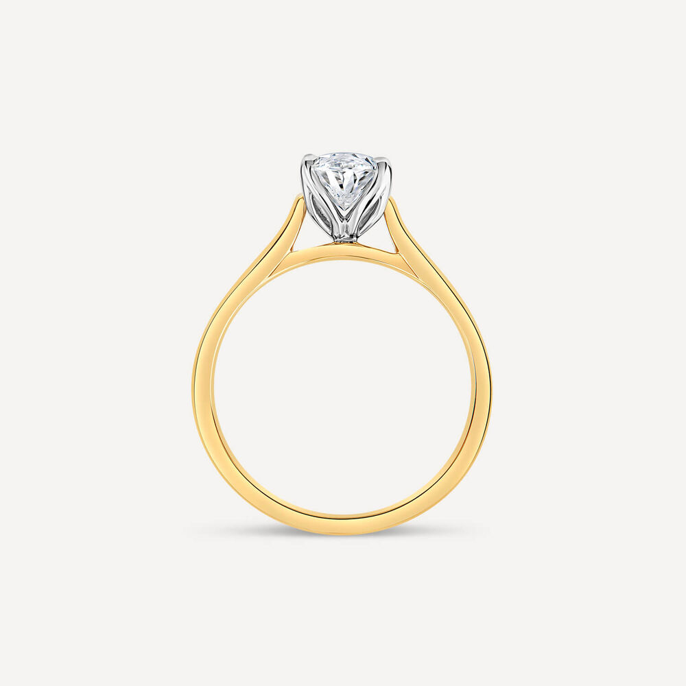 Born 18ct Yellow Gold 1ct Lab Grown Solitaire Oval Diamond Ring image number 4
