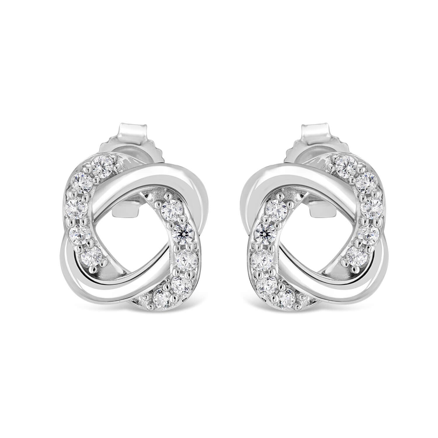 9ct white gold cubic new arrivals zirconia stud earrings
