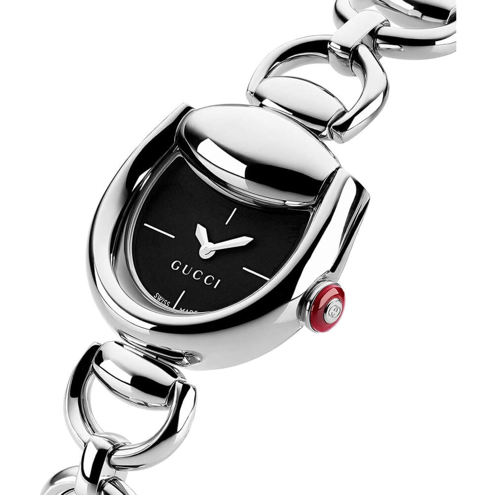 Gucci Horsebit 27x25mm Black Dial Steel Bracelet Watch