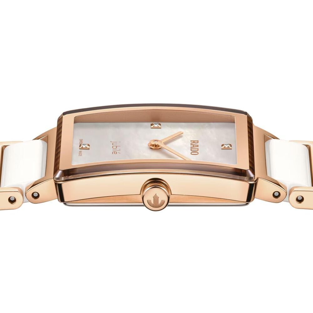 Rado Integral 23mm White Mother of Pearl Dial Two Tone Steel & Ceramic Bracelet Watch image number 2