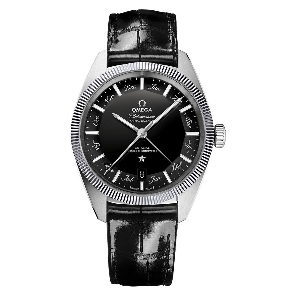 Omega Constellation Globemaster Black Dial Mens Black Strap Watch image number 0