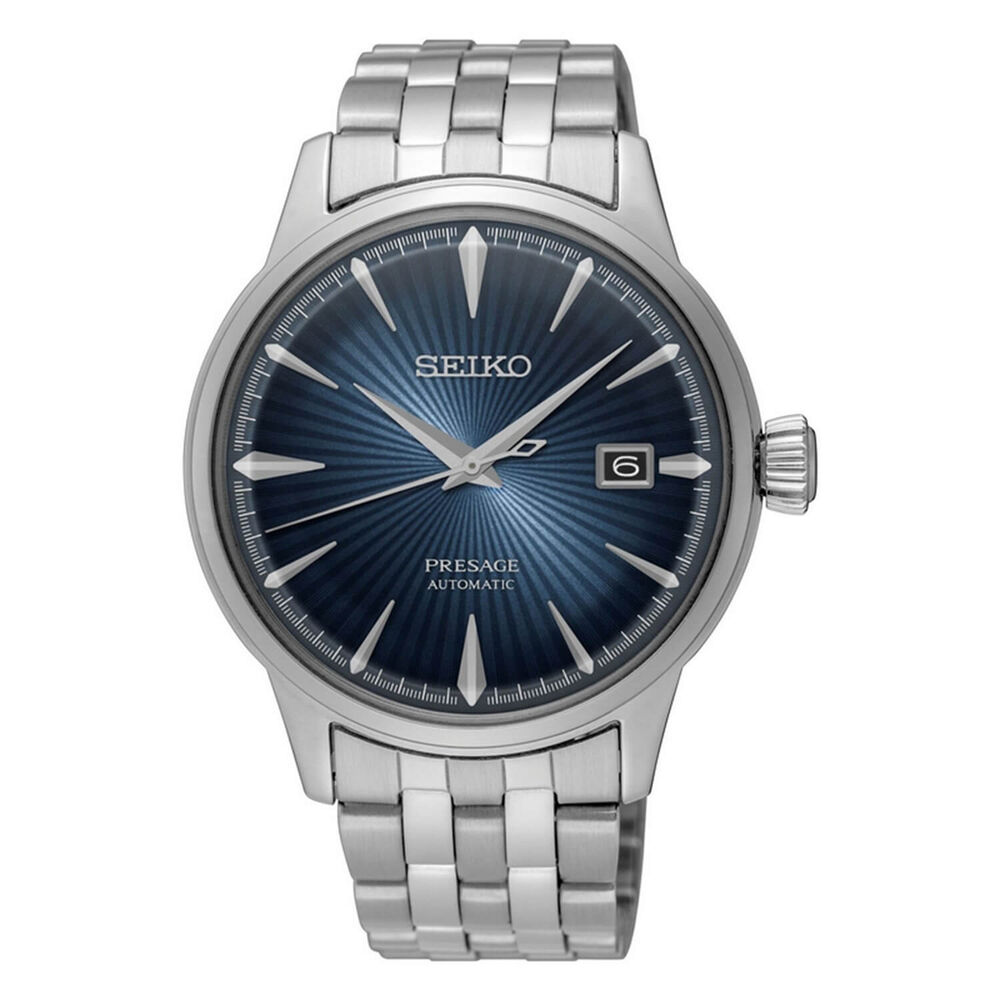 Seiko Presage Cocktail Collection Blue Dial Steel Mens Watch