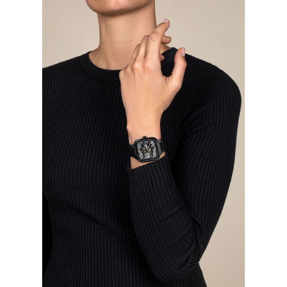 Rado True Square 38mm Automatic Black Skeleton Dial Black Ceramic Case Watch image number 2
