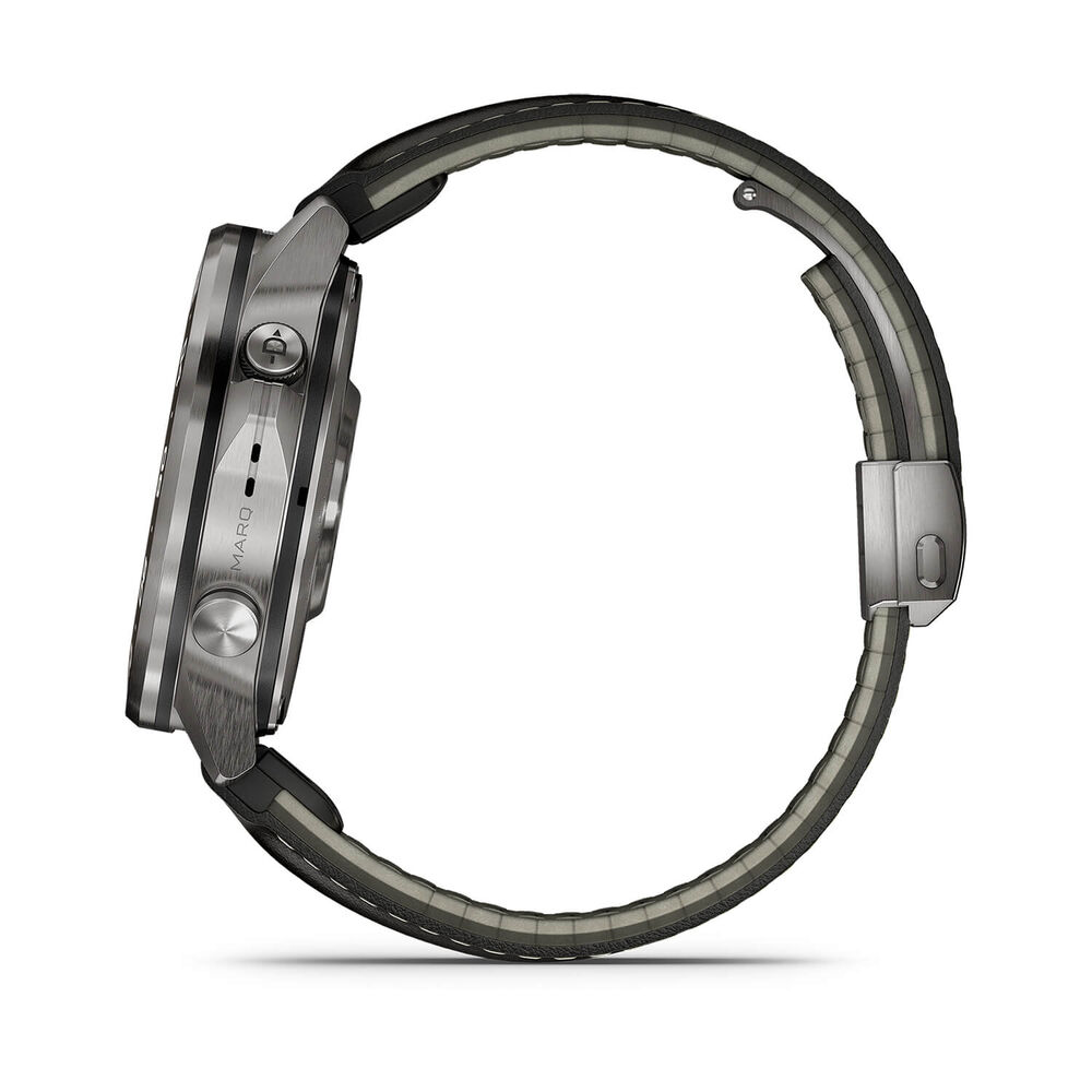 Garmin MARQ Aviator (Gen 3) 47mm Grade 5 Titanium Case Black Italian Calfskin Leather Watch