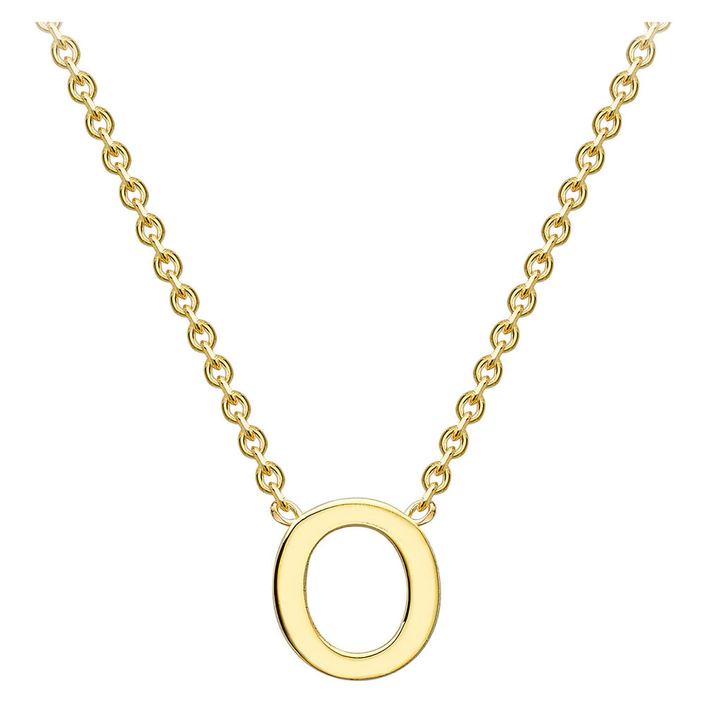 9 Carat Yellow Gold Petite Initial O Necklet (Special Order) (Chain Included)
