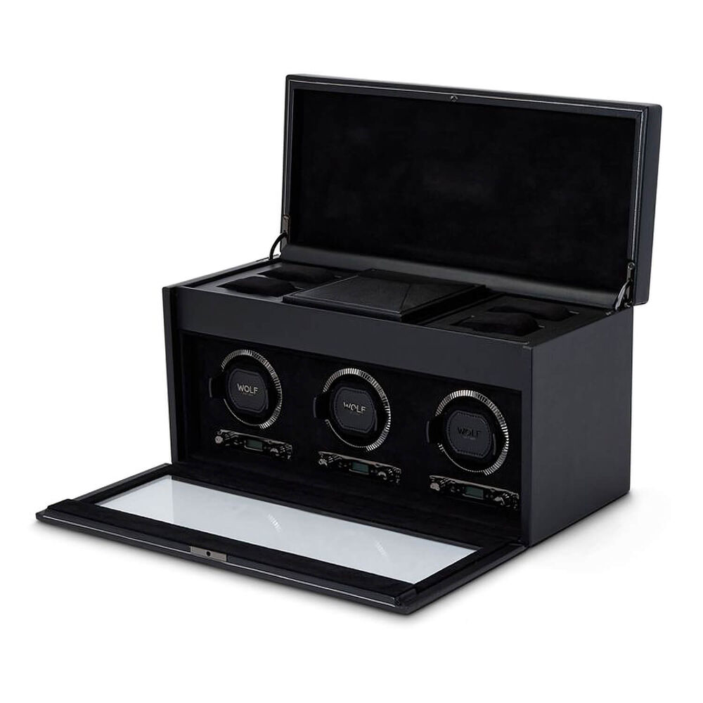 WOLF BRITISH RACING Triple Black Watch Winder image number 1