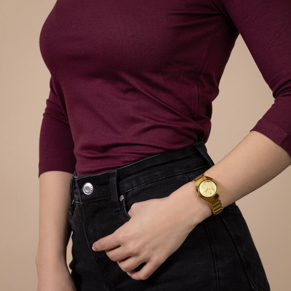 Rado DiaStar Original Automatic 30mm Yellow Gold Dial PVD Stainless Steel Bracelet Watch