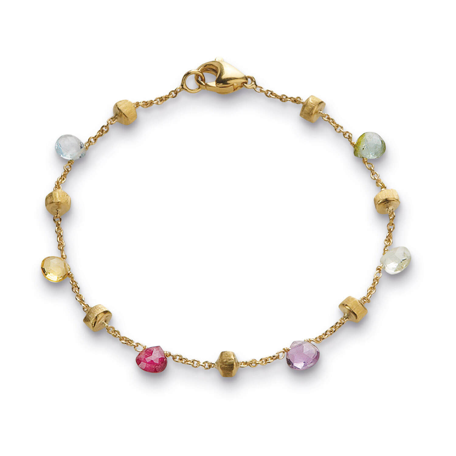 Marco Bicego Paradise 18ct Yellow Gold and Mixed Stone Single Strand Bracelet