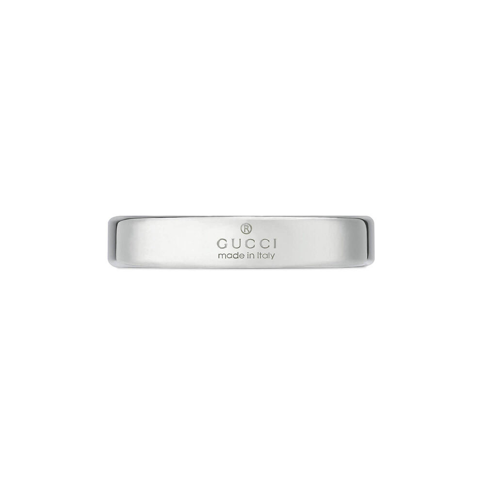 Gucci Interlocking Sterling Silver 4mm Band Ring (UK Size M - N) image number 2