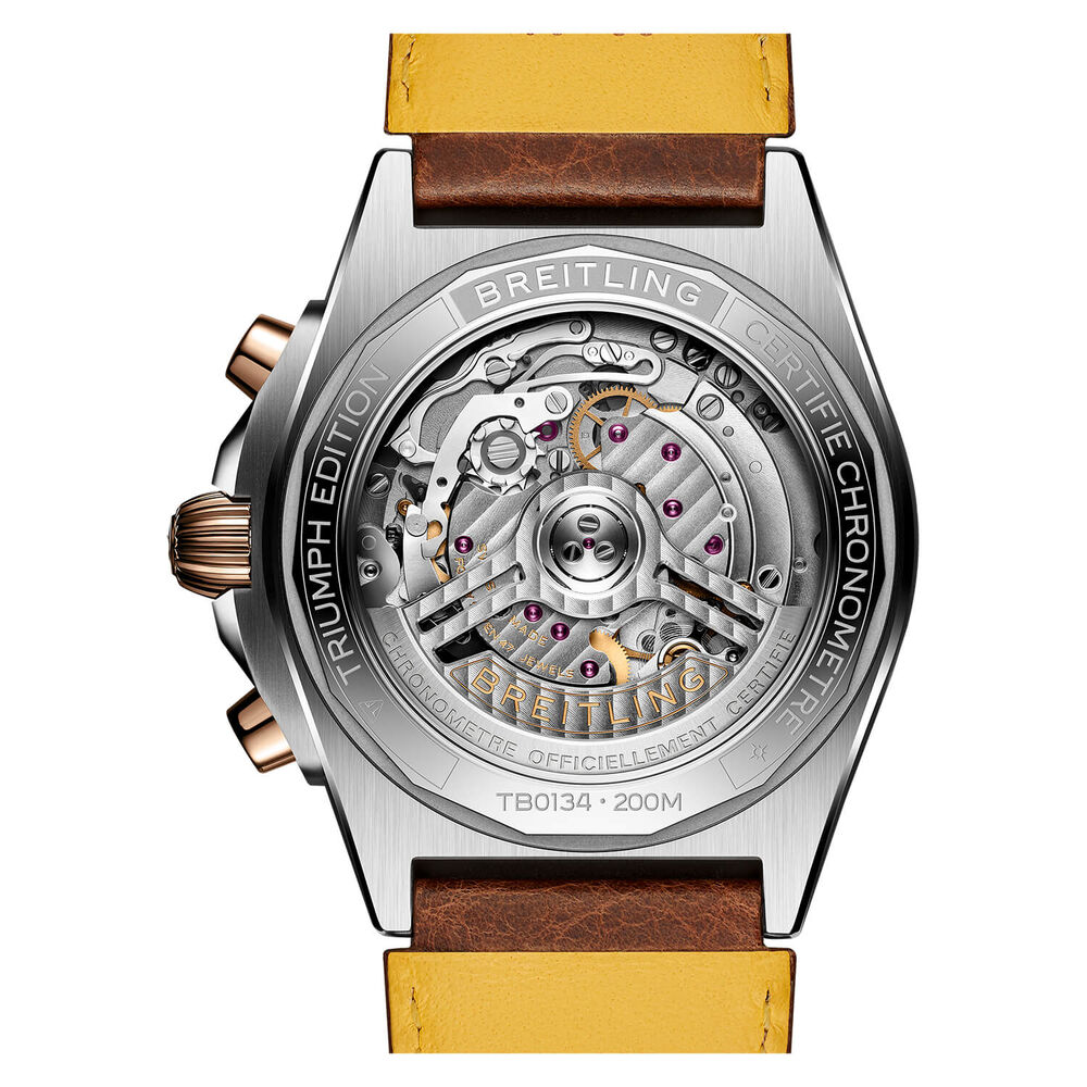 Breitling Chronomat B01 Triumph 42mm Anthracite Dial Brown Leather Strap Watch image number 1