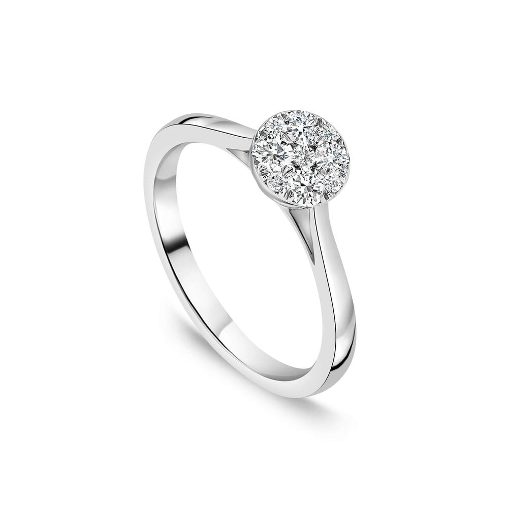 9ct White Gold Round 0.25ct Diamond Cluster Ring