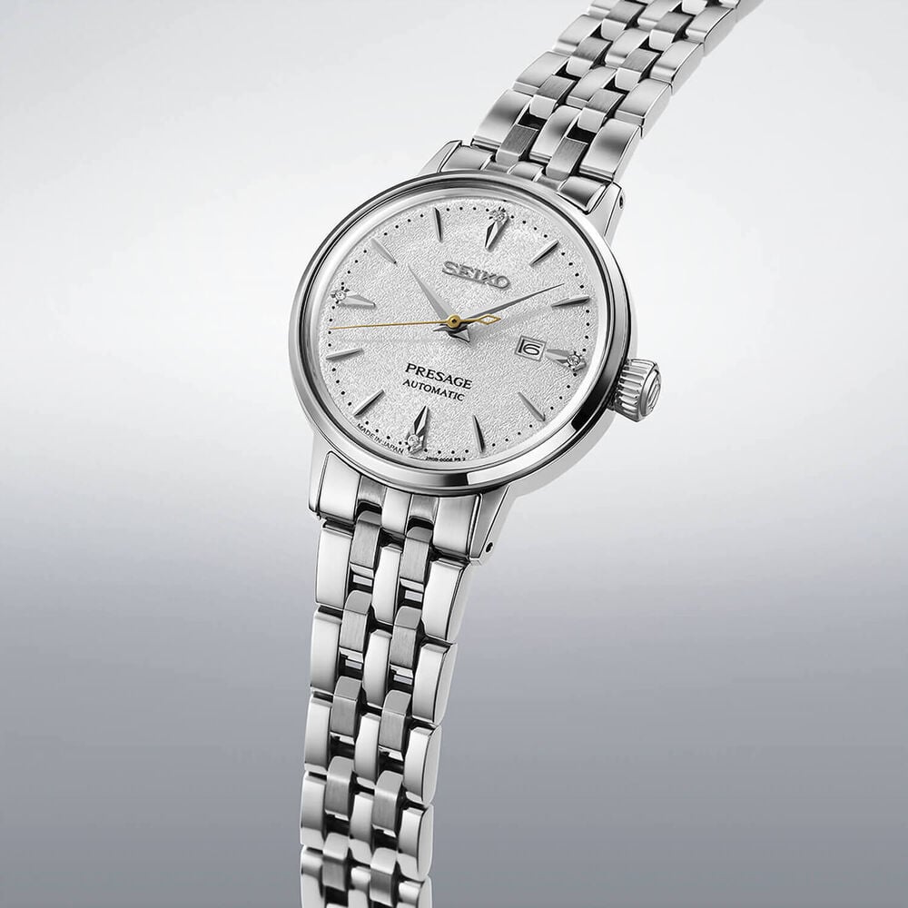 Seiko Presage Cocktail Time 30mm White Dial Stainless Steel Bracelet Watch