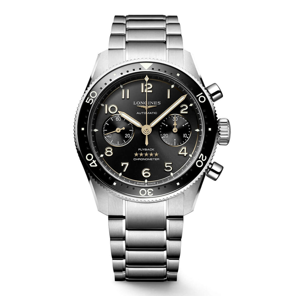 Longines Spirit Flyback 42mm Black Chronograph Dial Bracelet Watch image number 0