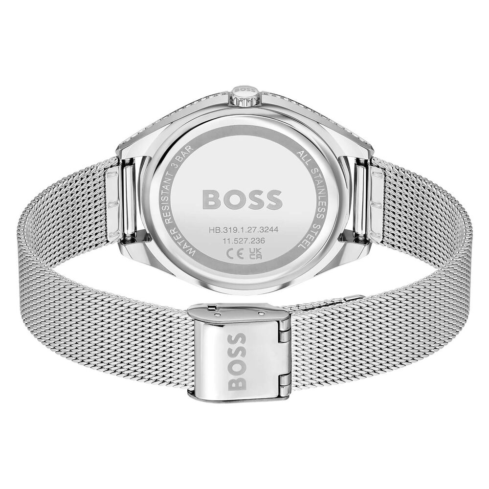 BOSS Saya 37mm Quartz Grey Dial Steel Case Mesh Bracelet Watch image number 3