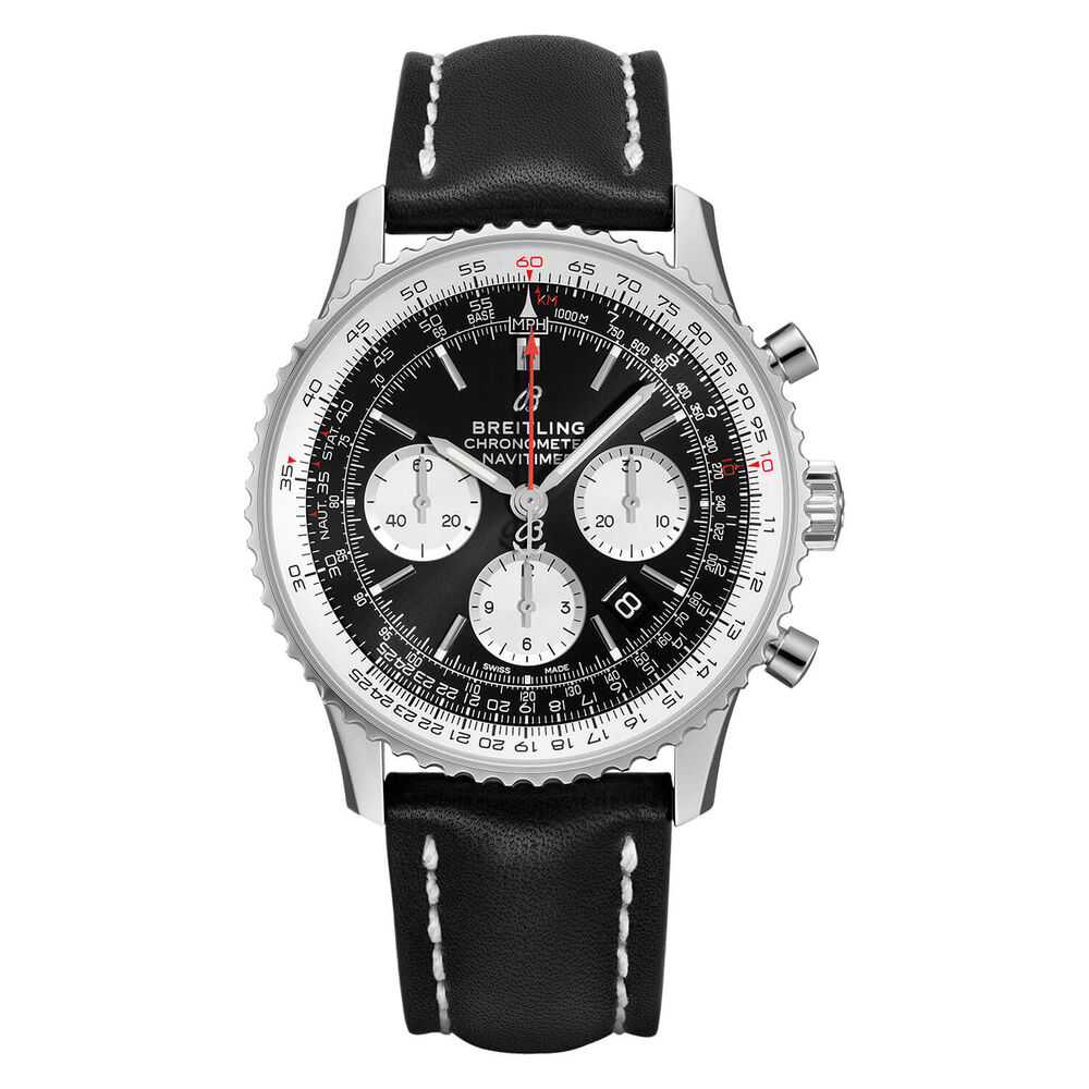 Breitling Navitimer Mens Selfwinding Mechanical Black Strap Watch