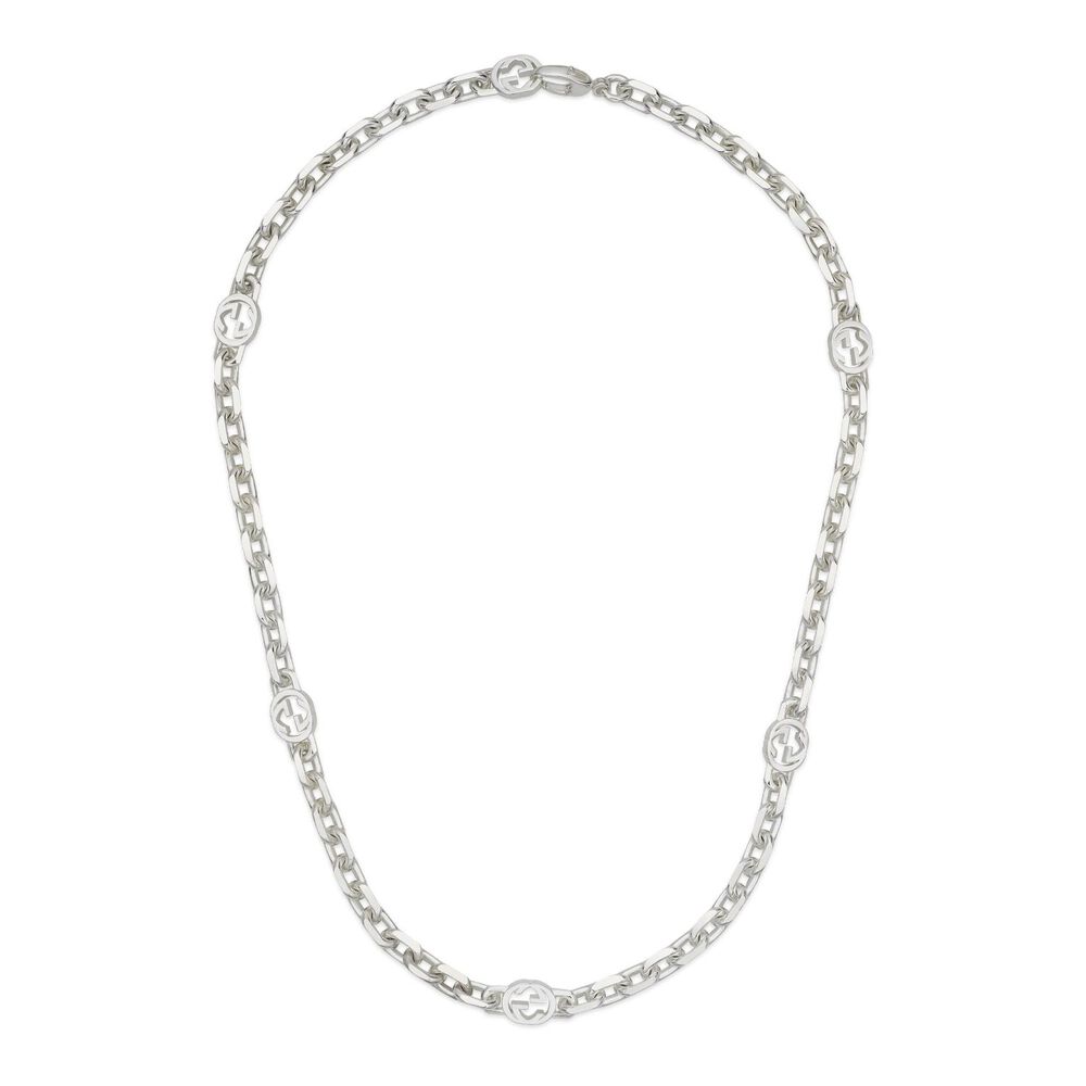 Gucci Interlocking Sterling Silver 50cm Necklet