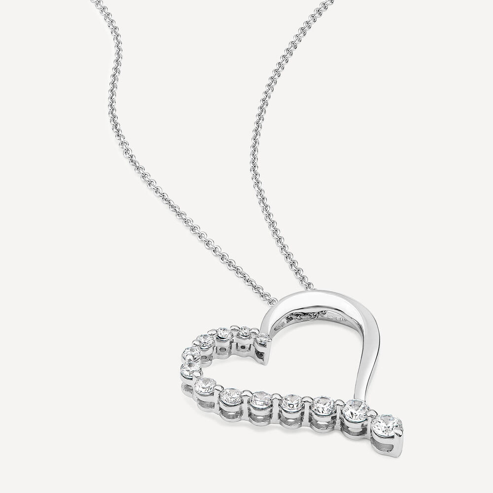 9ct White Gold 0.33ct Diamond Heart Journey Pendant image number 2