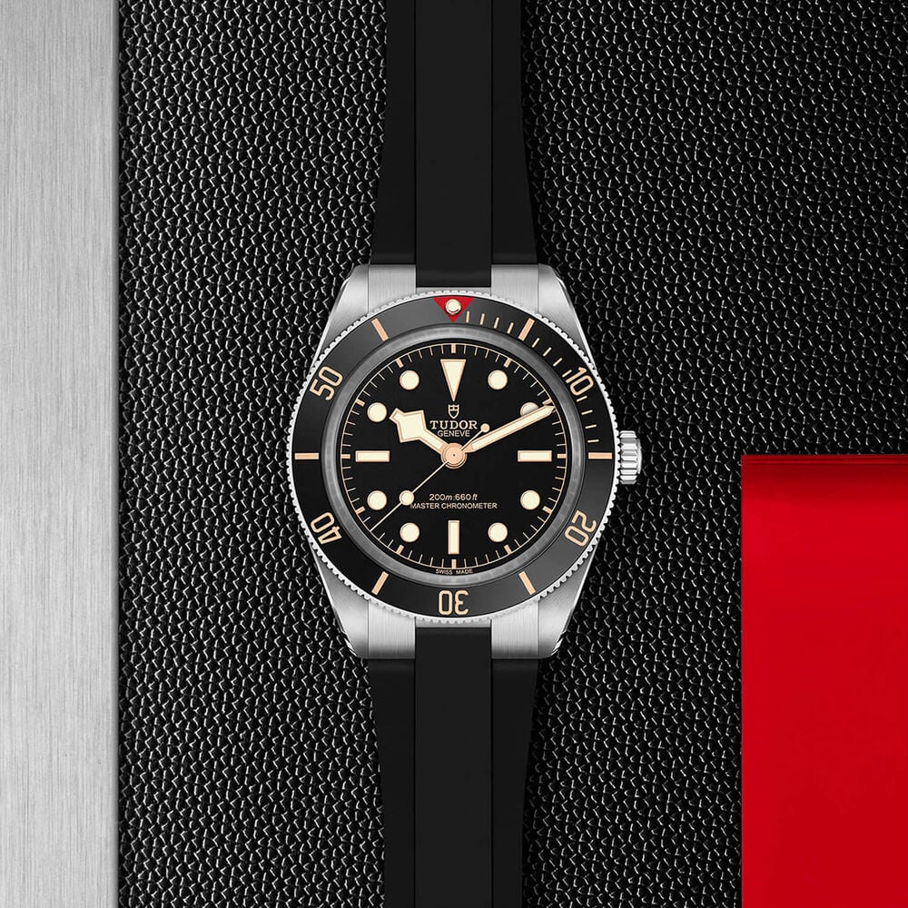 TUDOR Black Bay 39mm Black Dial Black Rubber Strap Watch