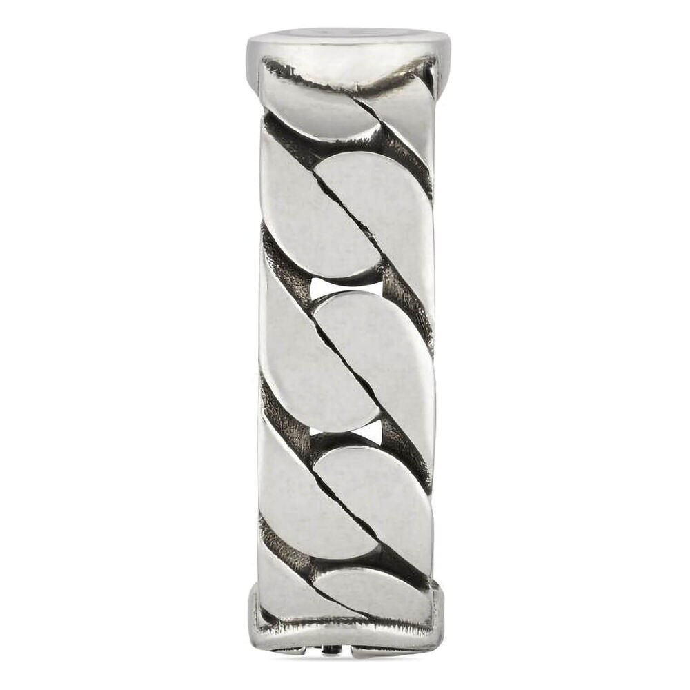 Gucci Interlocking Woven Logo Sterling Silver Ring (UK Size Q)