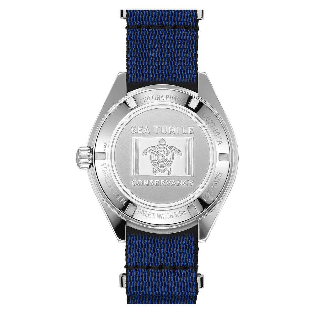 Certina DS PH500M Sea Turtle Conservatory Edition 43mm Blue Dial NATO Strap Watch image number 2