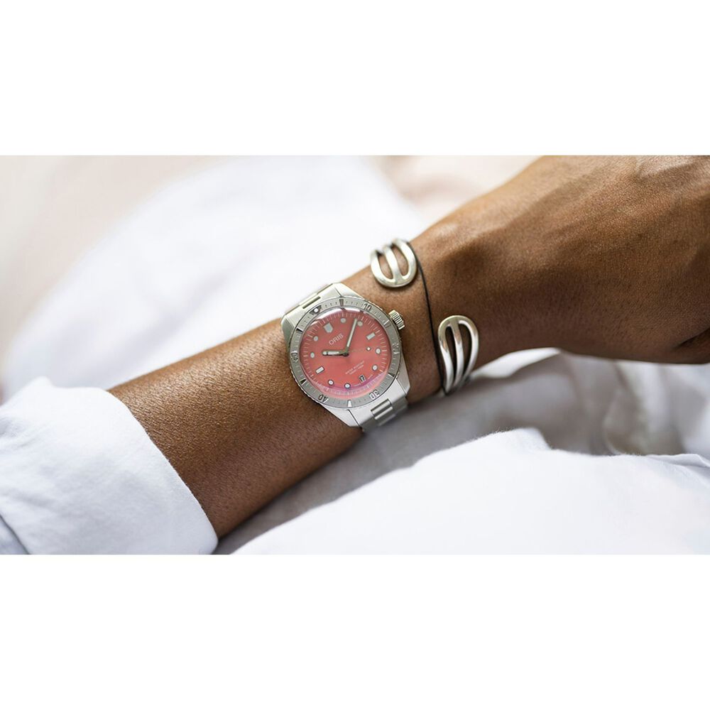 Divers Sixty-Five ‘Cotton Candy’ 38mm Pink Dial Steel Bracelet Watch image number 5