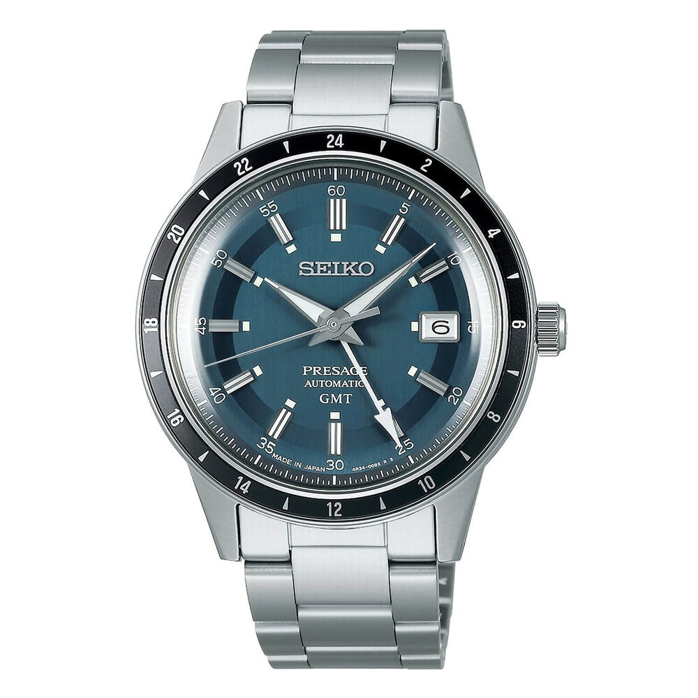 Seiko Presage "Petrol Blue" Style 60's Road Trip 40.8mm Grey Dial Bracelet Watch