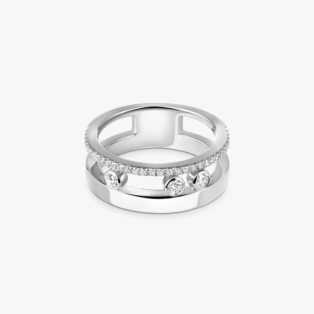 Messika Move Romane 18ct White Gold 0.30ct Pave Diamond Ring (Size L)