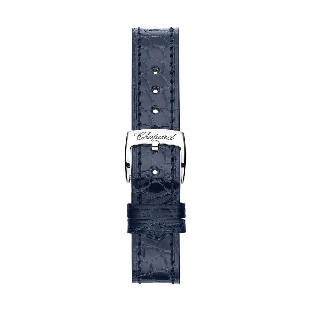 Chopard Happy Sport Sun, Moon and Stars 30mm Blue Dial 0.33ct Diamonds Leather Strap Watch image number 4