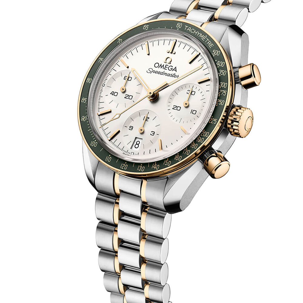 OMEGA Speedmaster 38mm Silver Dial Steel & Moonshine Gold Bracelet Watch