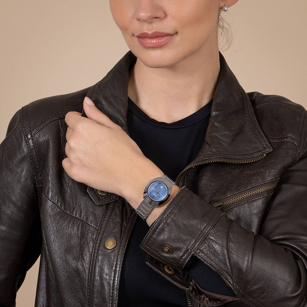Rado DiaStar Original Automatic 30mm Blue Dial Stainless Steel Bracelet Watch image number 1