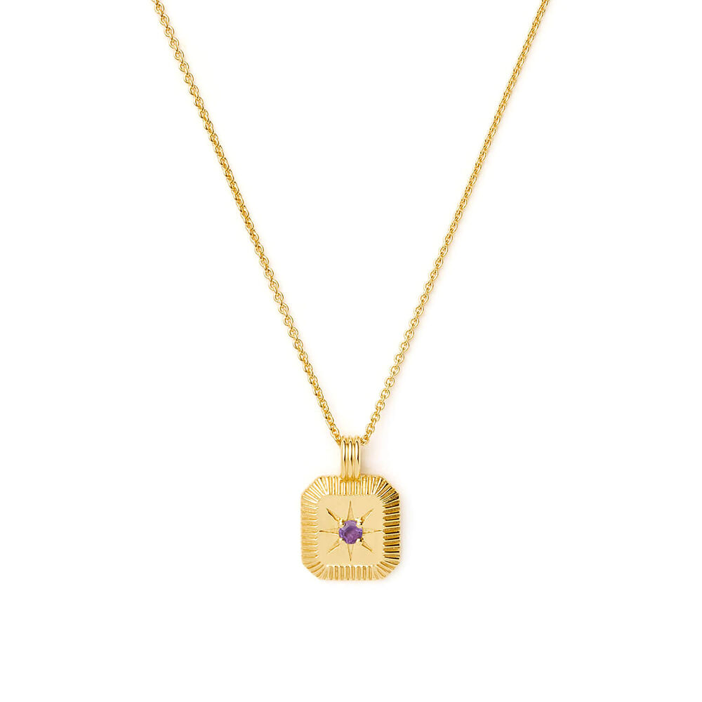 Missoma 18ct Gold Vermeil Sterling Silver Amethyst February Birthstone Pendant Necklace