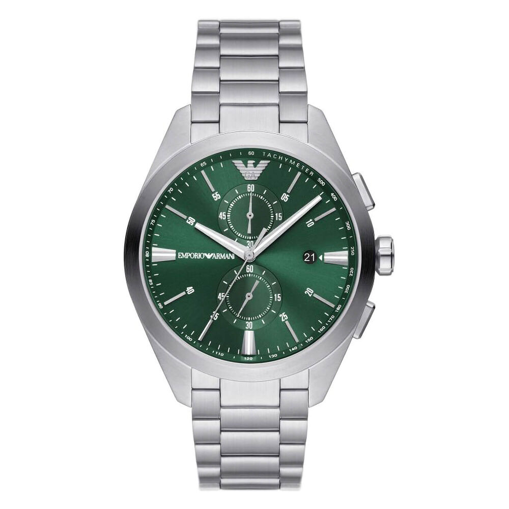 Emporio Armani Claudio 42.5mm Green Steel Case Chronograph Watch