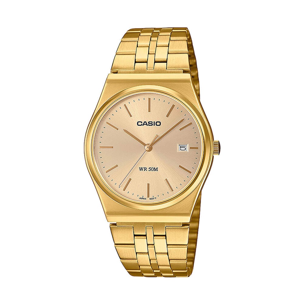 Casio MTP 35mm Gold Dial Gold Tone Stainless Steel Bracelet Watch