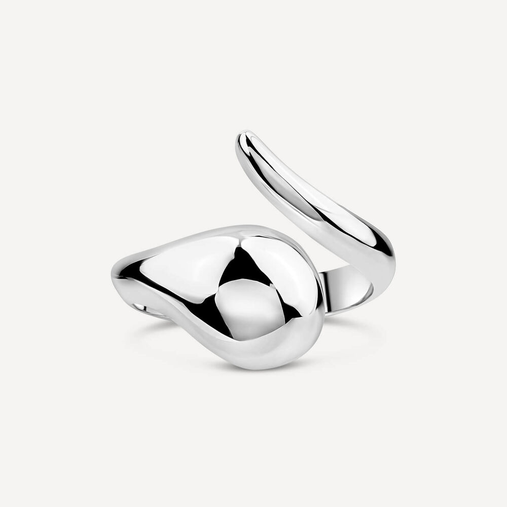 Sterling Silver Open Wrap Bubble Snake Style Ring image number 1
